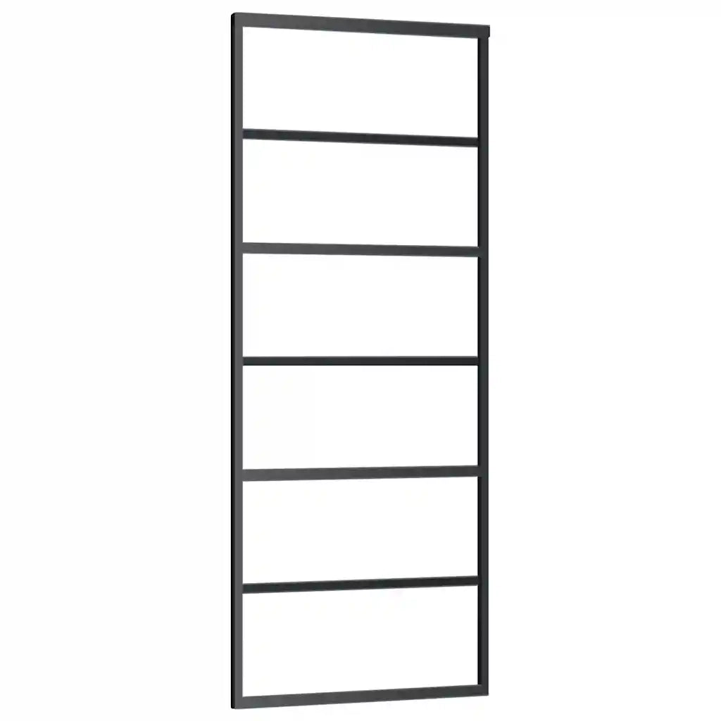 Porta Scorrevole con Ferramenta Nera 76x205 cm in Vetro ESG