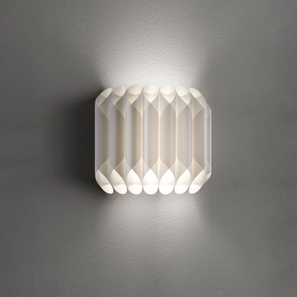 Applique Moderna 1 Luce Louise In Polilux Bianco Con Cavo Made In Italy