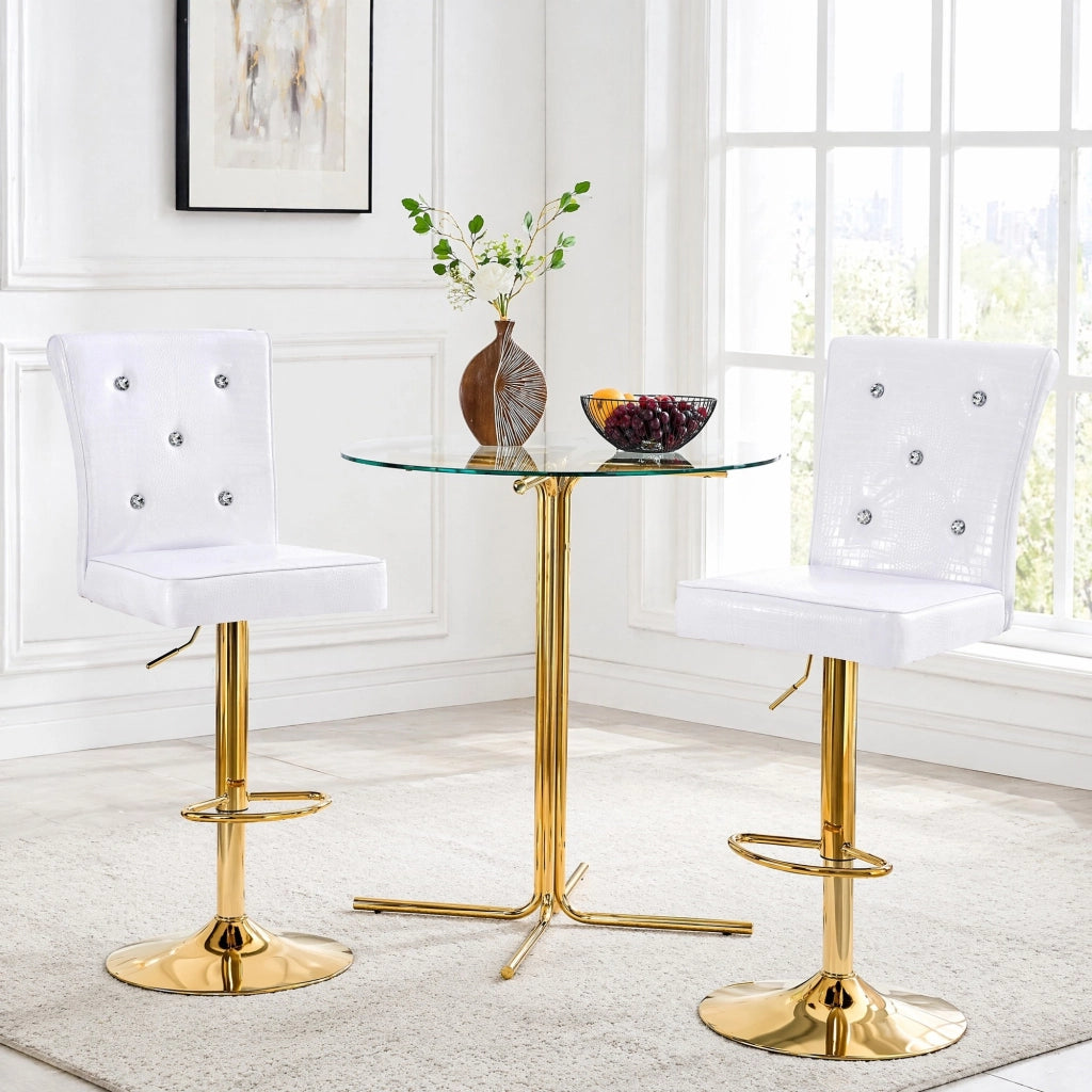 SEDIA da pranzo Set da 2 pezzi Bianco PVC effetto pelle coccodrillo