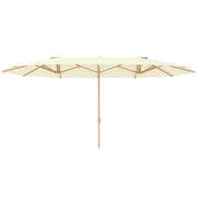 OMBRELLONE DOPPIO CON APERTURA A MANOVELLA IN ACCIAIO INOX E POLIESTERE 455X265X238 CM BEIGE