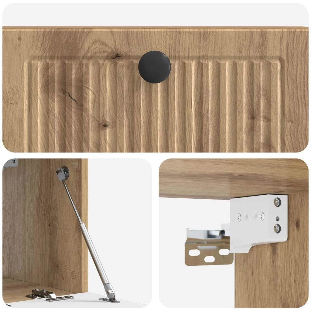 Mobile Porta TV da Muro Rovere Artigianale 59,5 x 31 x 30 cm 898034