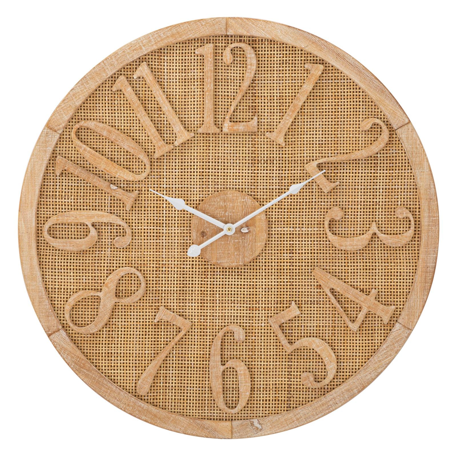 Orologio da Muro Boho Ø 60x4,5 cm in Rattan