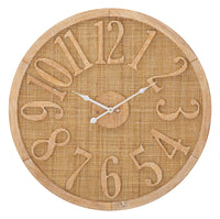 Orologio da Muro Boho Ø 60x4,5 cm in Rattan
