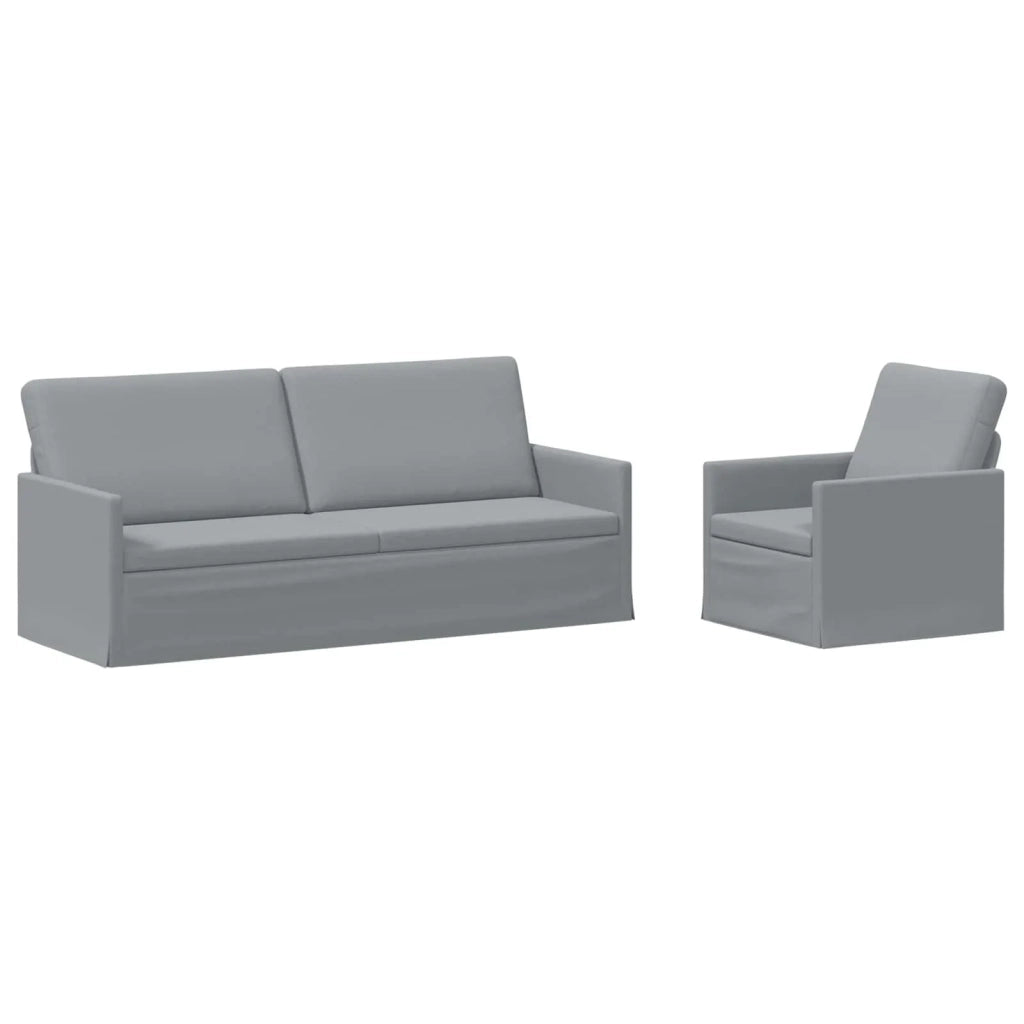 Set di divani 2 pcs Grigio Chiaro Tessuto 3433162