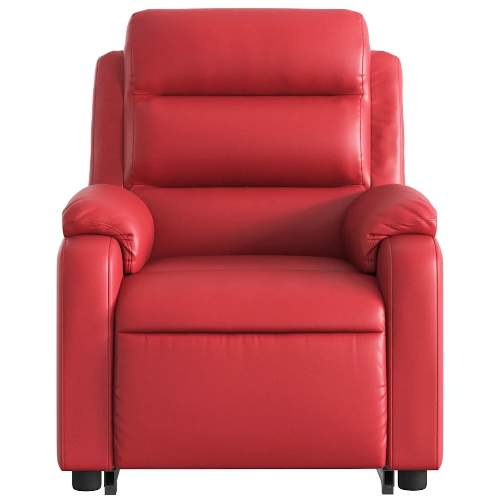 Poltrona Alzapersona Reclinabile Massaggio Rosso in Similpelle 3205054