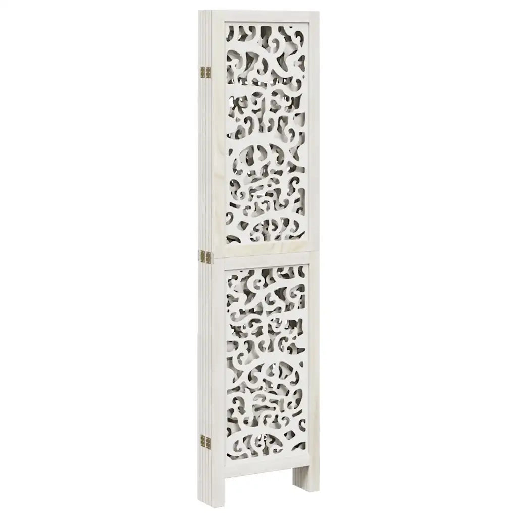 Divisorio Ambienti 6Pannelli Bianco Legno Massello di Paulownia 358745