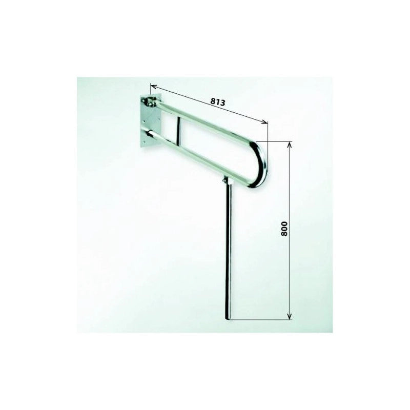 Maniglione di sollevamento U+gamba di supporto HELP 813 in acciaio inox. 81,3x80cm