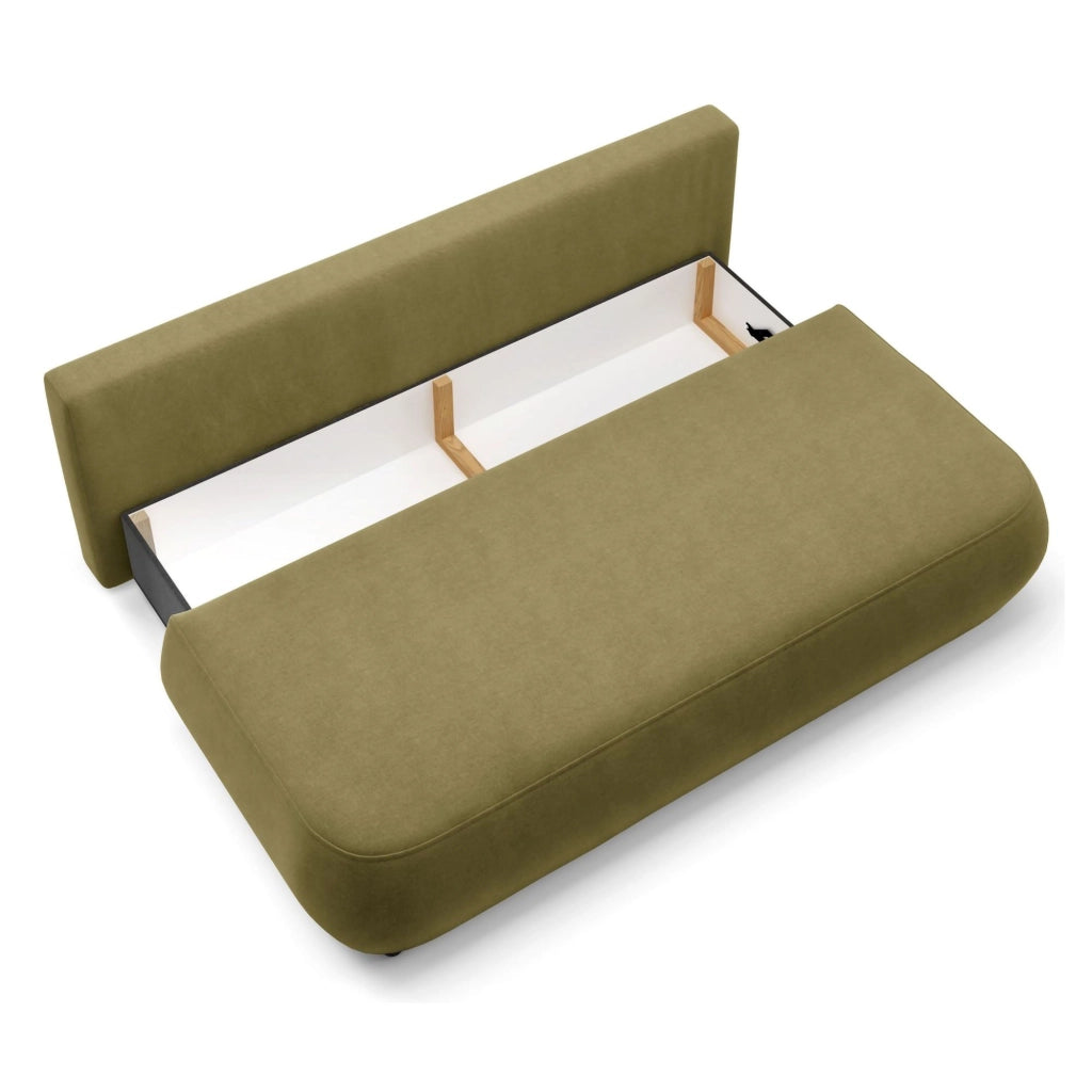Brugnato, Divano Letto 2 Posti Contenitore, 210x106 cm Verde Chiaro