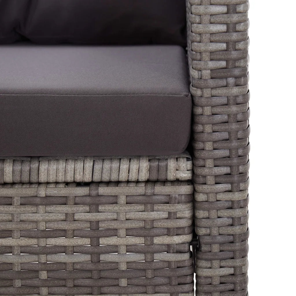 Set Pranzo da Giardino 3 pz Polyrattan e Legno Massello Acacia 3095250