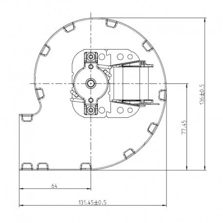 Ventilatore centrifugo EBM RLD85/4200A32-3030LH-612 motore dx