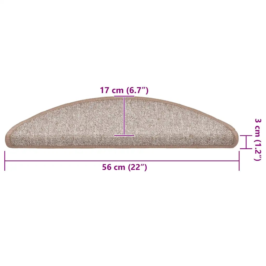 Tappetini per scale 30 pz 56x17x3 cm Marrone chiaro Semicircolari