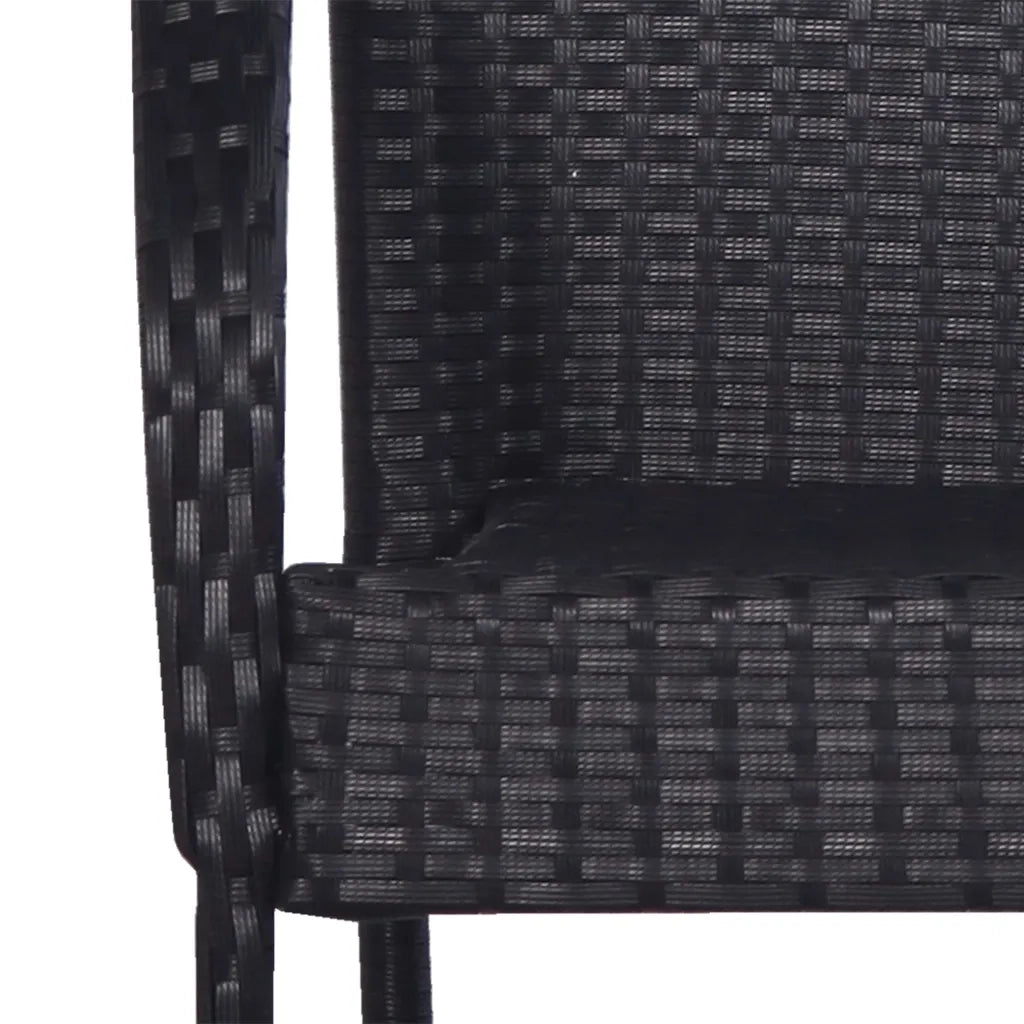 Set da Pranzo da Giardino 5 pz Nero in Polyrattan cod mxl 42807