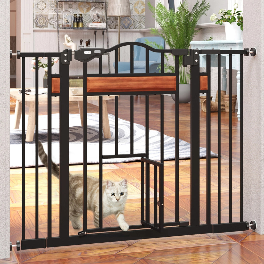 Barriera per Cani Porta Regolabile ¨C Zephmum ¨C 93x76,2 cm Nero
