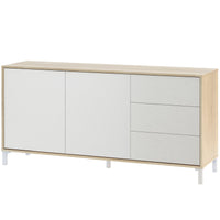 kit credenza brooklyn 2 ante + 3 cassetti canadian/bianco artik cod:ferx.8144