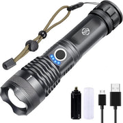 Lanterna Militare - Lanterna LED Ricaricabile - Multi Funzione - Impermeabile - per Casa, Campeggio, Emergenze