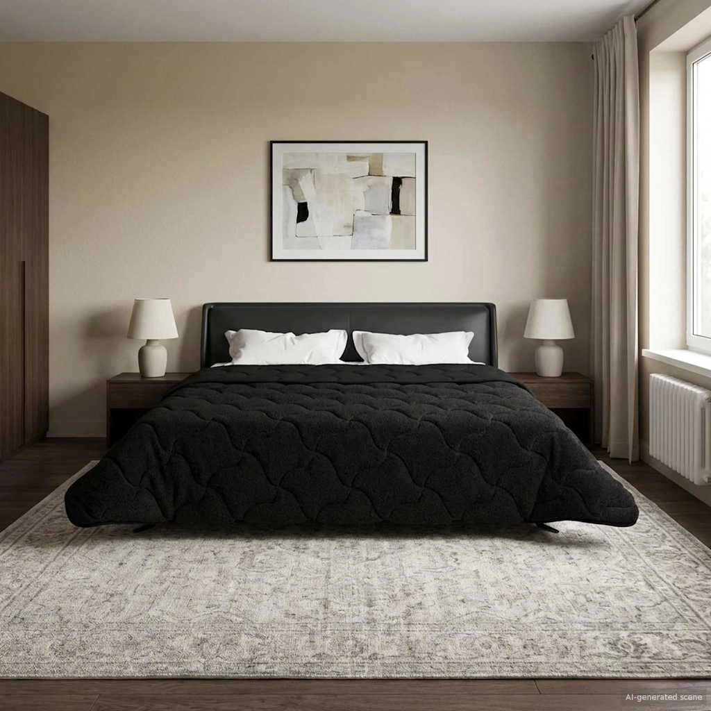 Piumino Letto Estivo 200 x 200 cm Estate Nero Traspirante 42026184