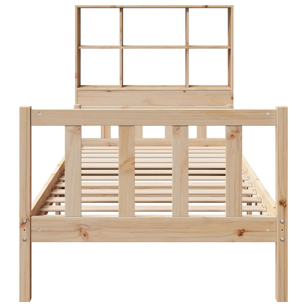 Letto Libreria senza Materasso 90x190 cm Legno Massello Pino 3322119