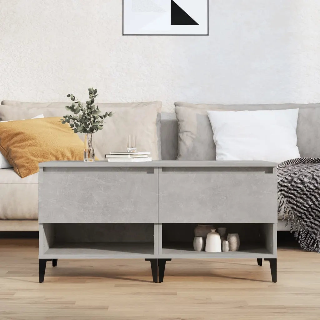 Tavolini 2 pz | Tavolo laterale Grigio Cemento 50x46x50 cm in Legno Multistrato