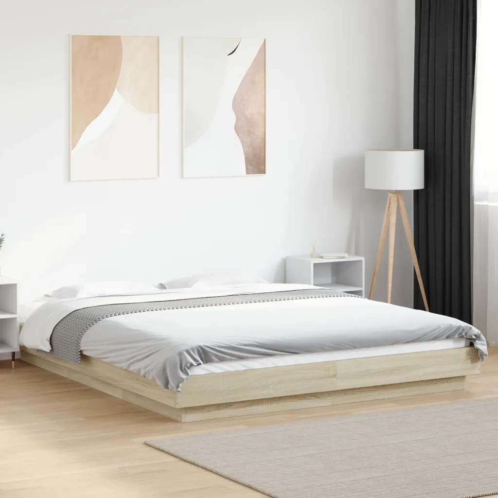 Giroletto-Struttura Letto Rovere Sonoma 160x200 cm in Legno Multistrato 252936