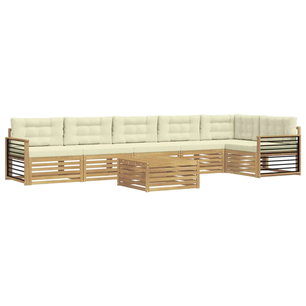 Set di divani da esterno 7 pz Bianco e Crema 3390615