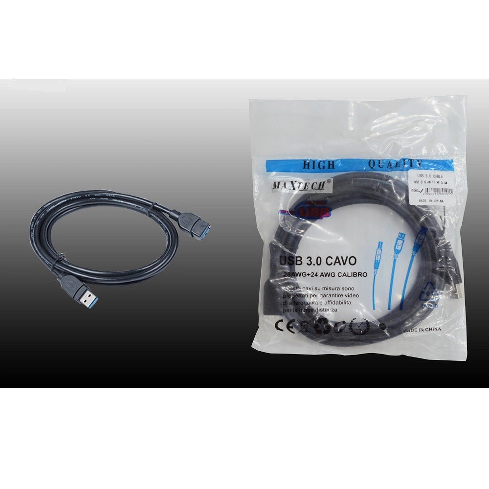 Trade Shop - Usb 3.0 Cavo 3mt Maschio A Femmina Alta Velocità Maxtech Usb 3.0 Am To Af 3.0m -