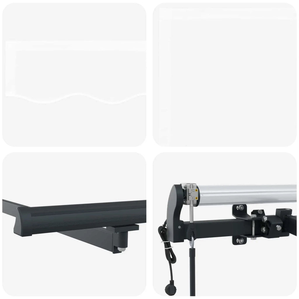 Tenda retrattile-Tenda parasole per balcone Bianco 300 x 250 cm Tessuto e Alluminio