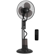 Ventilatore Nebulizzatore Regolabile 3 Velocità 44,5x38,5x120 cm con Telecomando in Metallo e Plastica Nero
