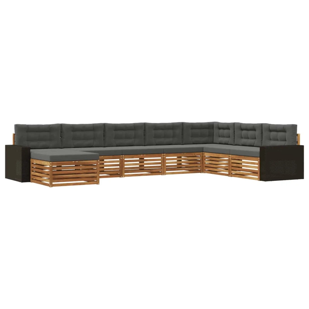 Set di divani da esterno 8 pz Naturale e Antracite 3383725