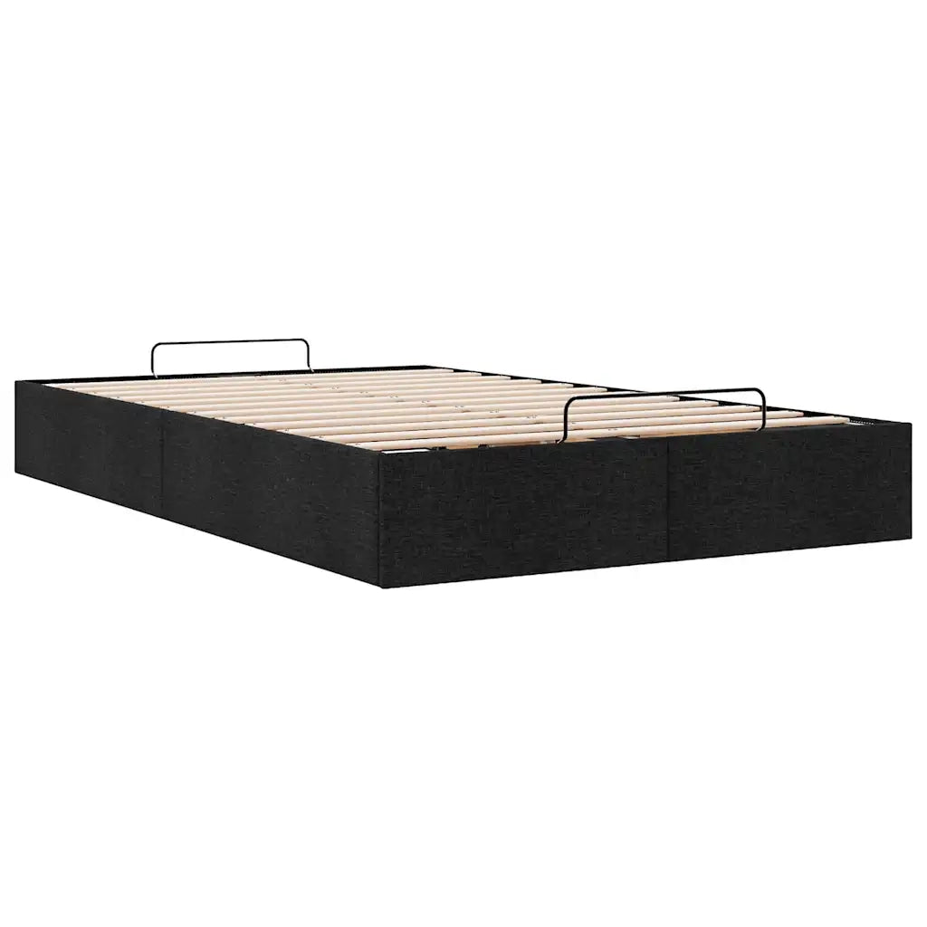 Struttura Letto Pouf senza Materasso Nero 120x200 cm in Tessuto