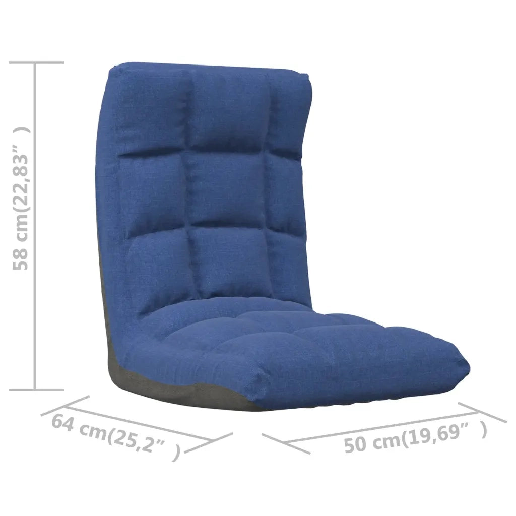 Sedia a Sdraio da Terra Pieghevole Blu in Tessuto CFW6599800