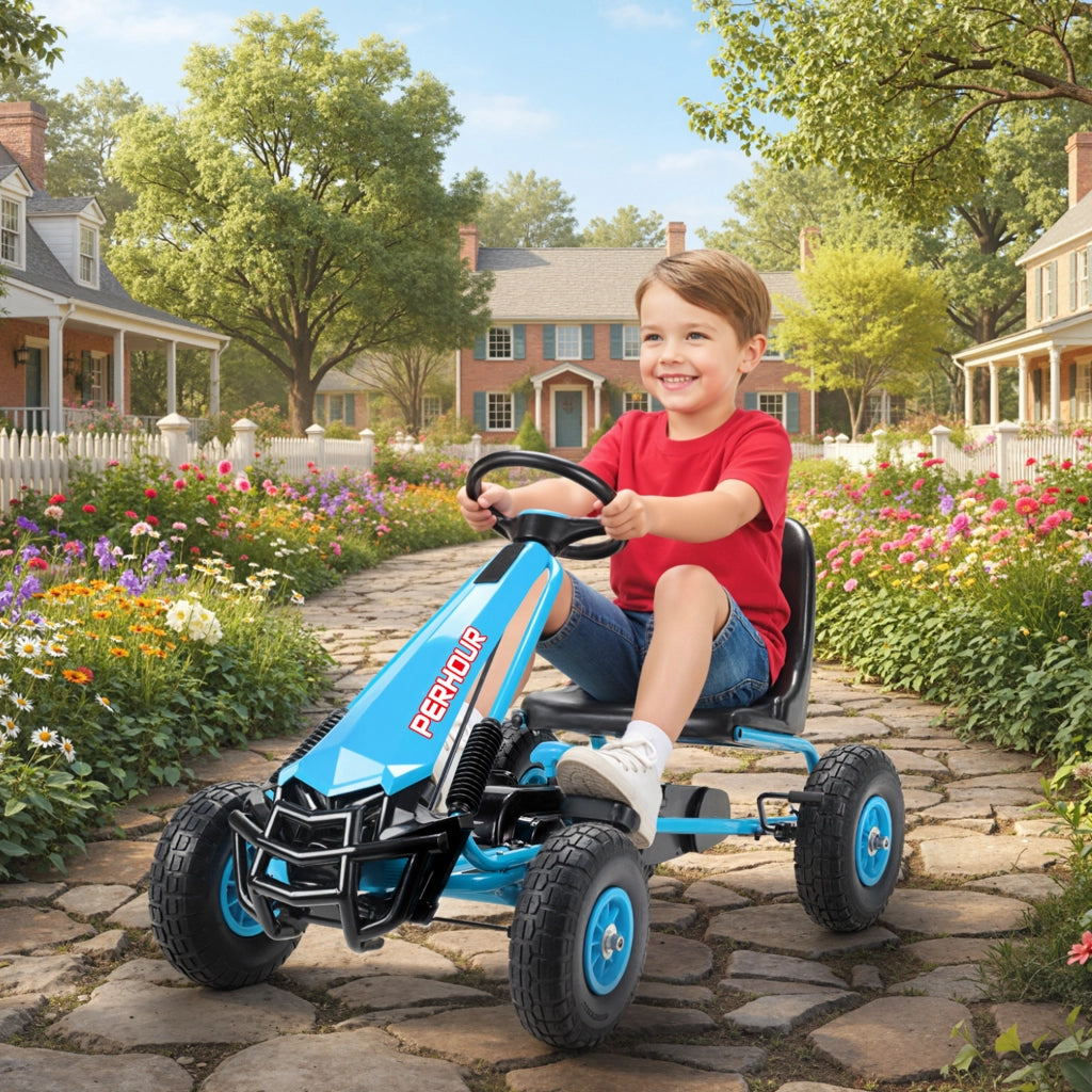 Go-Kart per Bambini con Sgabello Regolabile ¨C zephmum ¨C Blu