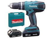 TRAPANO AVVITATORE PERCUSS. 2 VEL. 2 BATT. LITIO 18V 1,5AH (HP457DWE)  2 batterie LIION da 1,5Ah    MAKITA
