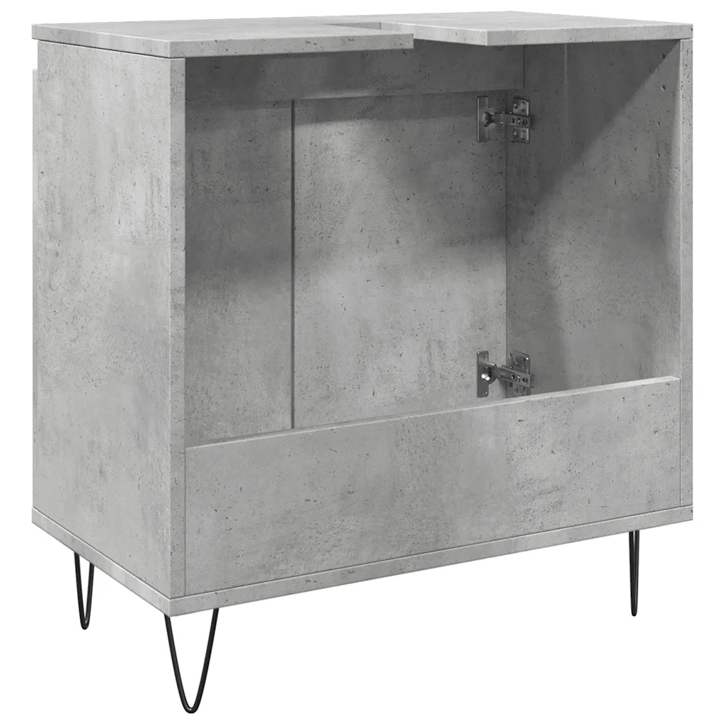 Armadietto da Bagno | Armadio da bagno Grigio Cemento 58x33x60cm Legno Multistrato