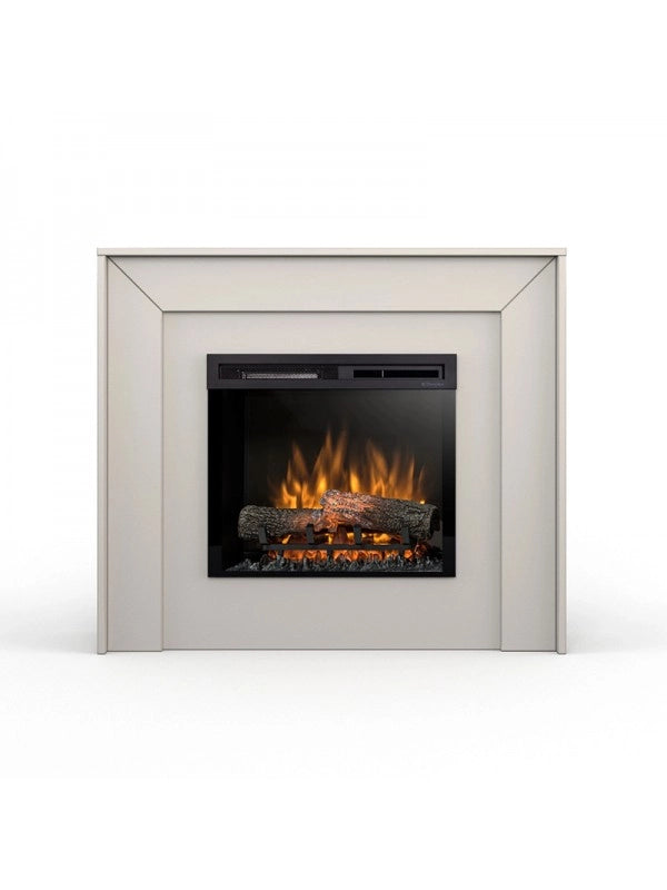 ZUNI - Camino Elettrico Riscaldante Da Pavimento Autoportante a LED - 23" - 108,2 x 93,5 x 27,5  - Cashmere