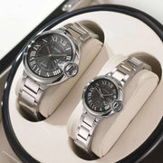 Trade Shop - Orologio Polso Uomo Donna Longbo 80771 Quarzo Calendario Impermeabile Silver Nero -
