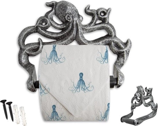 Ottantotto Toilette Tappo Sospeso a Parete - Ottantotto Toilette Decorazione Bagno in Ottone - Accessori Nautici Kraken - Facile da Installare con Viti e Ancore