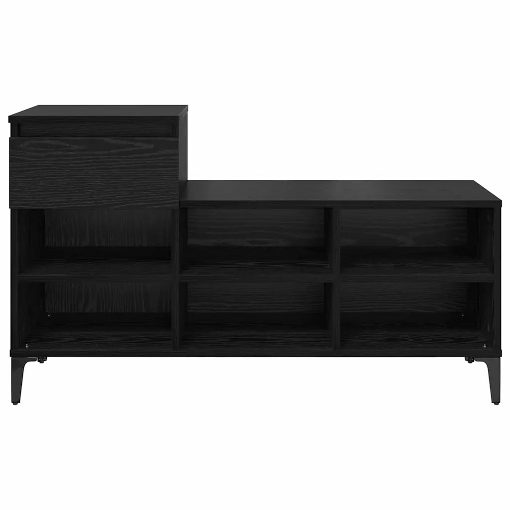 Mobile per scarpe con cassetto-Scarpiera Rovere nero 102 x 36 x 60 cm 680460