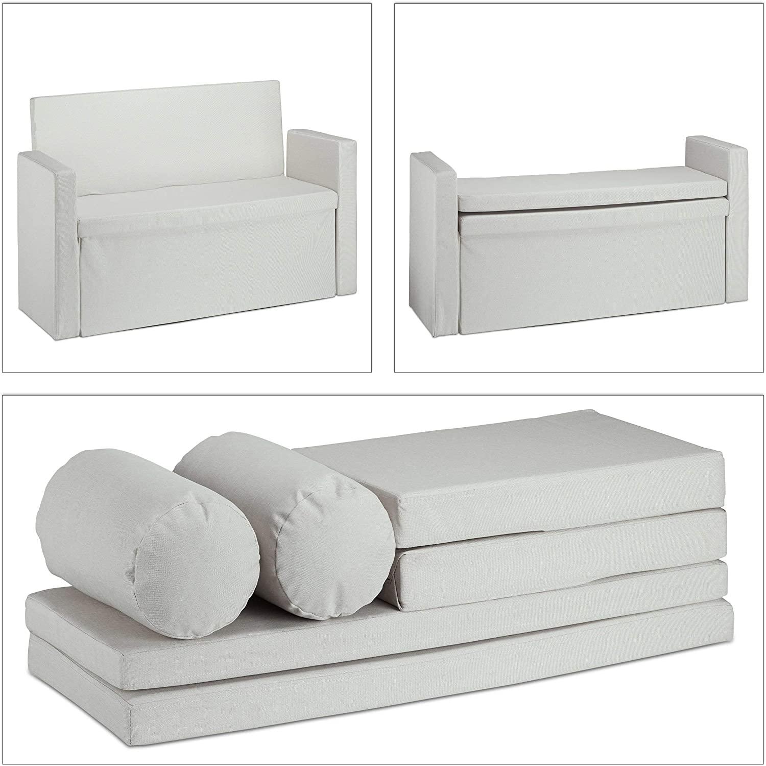 panca con schienale 2 posti cassapanca ripiegabile pratica seduta ribaltabile 115 cm panna 13_0000374_2