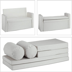 panca con schienale 2 posti cassapanca ripiegabile pratica seduta ribaltabile 115 cm panna 13_0000374_2