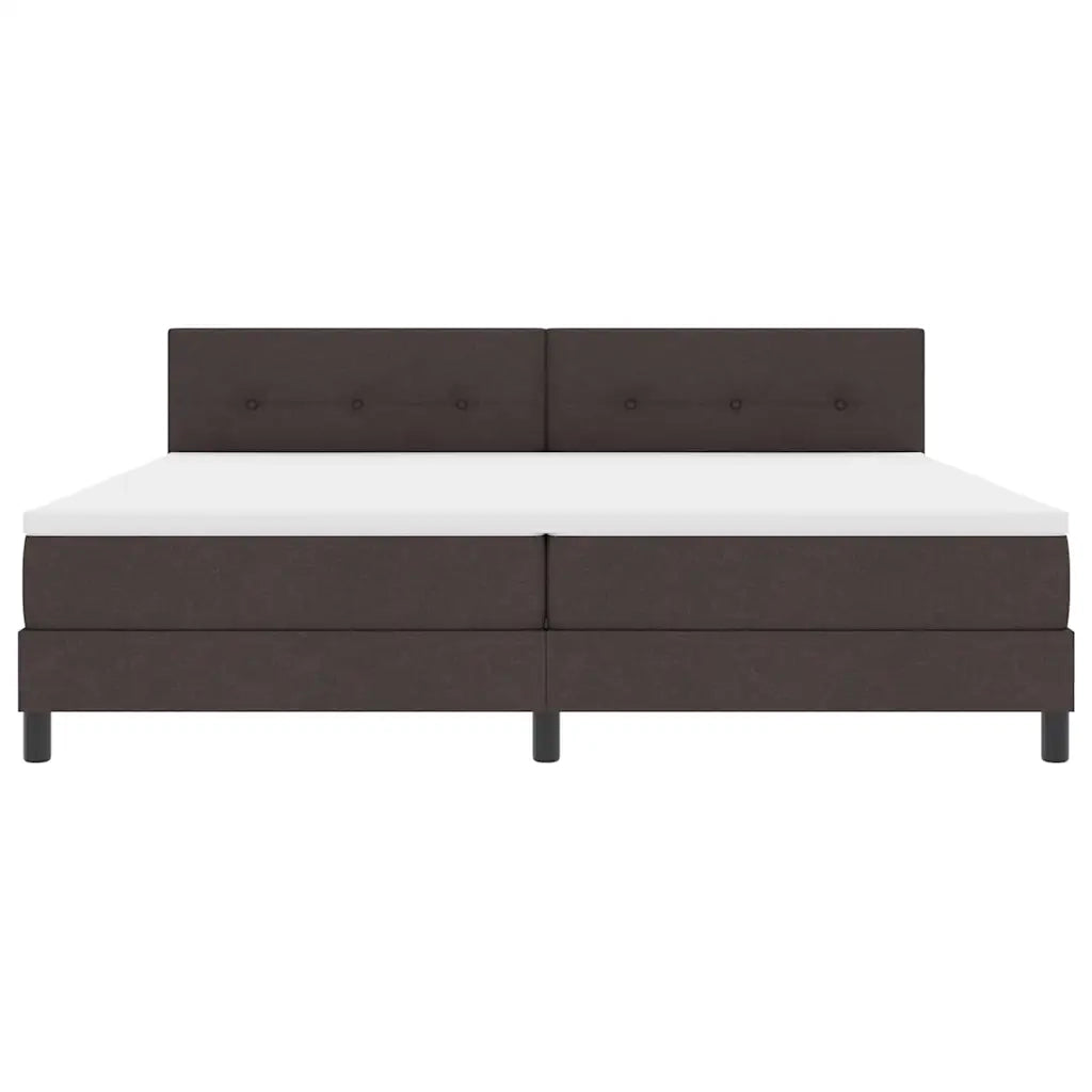 Letto a molle con testiera Marrone Scuro 200 x 200 cm Tessuto 3338716