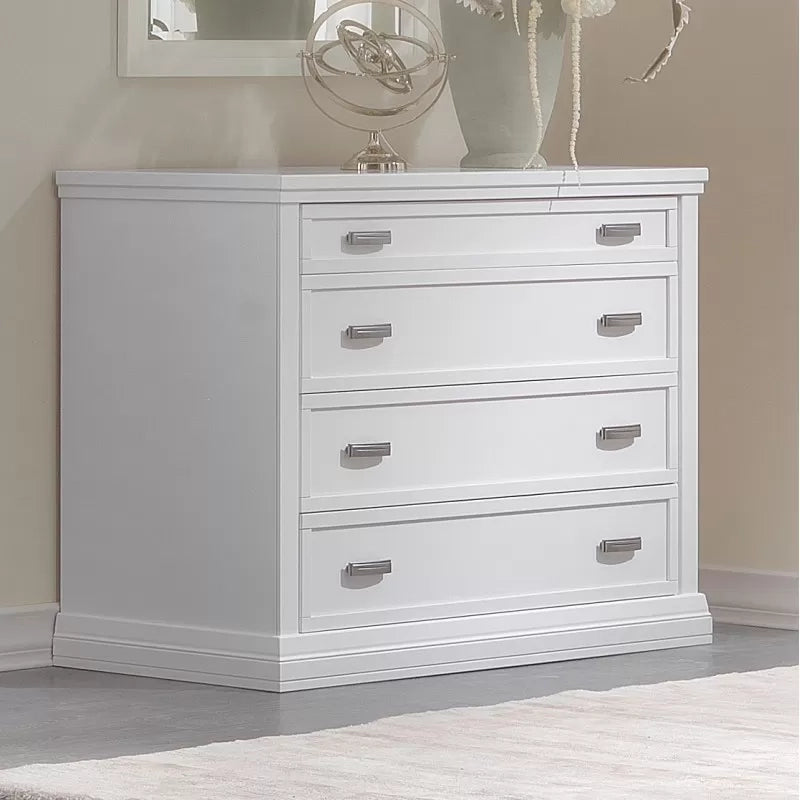Gruppo 1 cassettiera 2 comodini classici legno shabby bianco - Mobili 2G