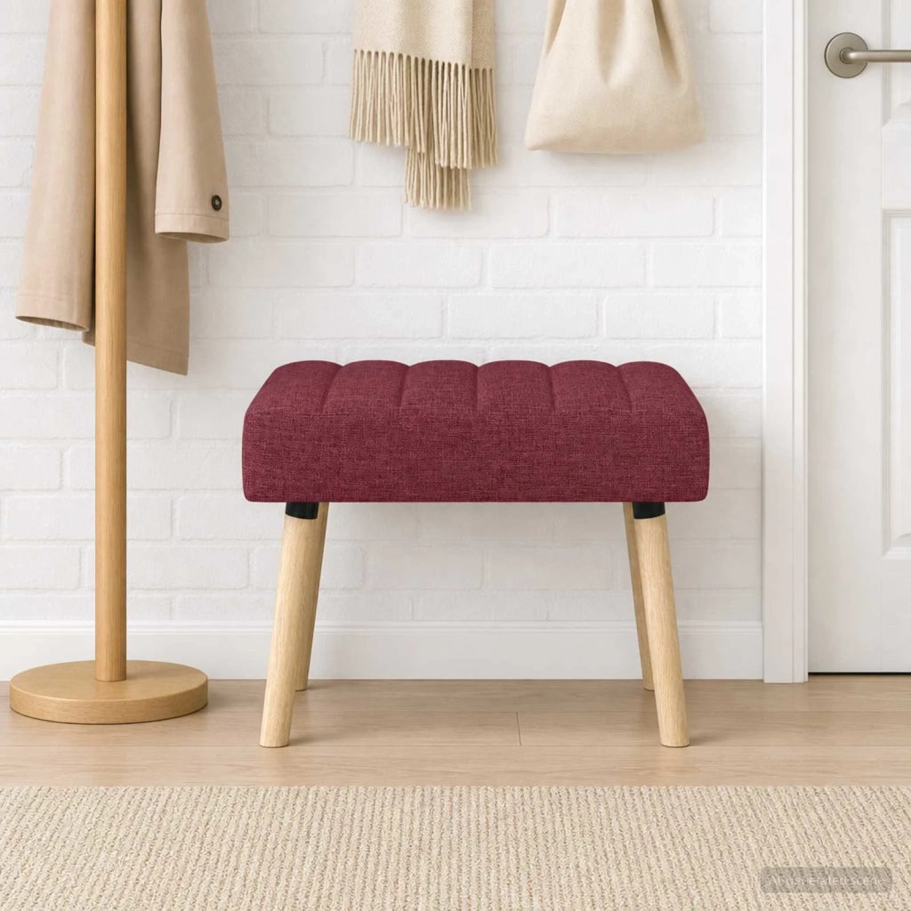 Panchina trapuntata a canale Rosso Vino 60 x 40 x 45 cm Tessuto 42038462