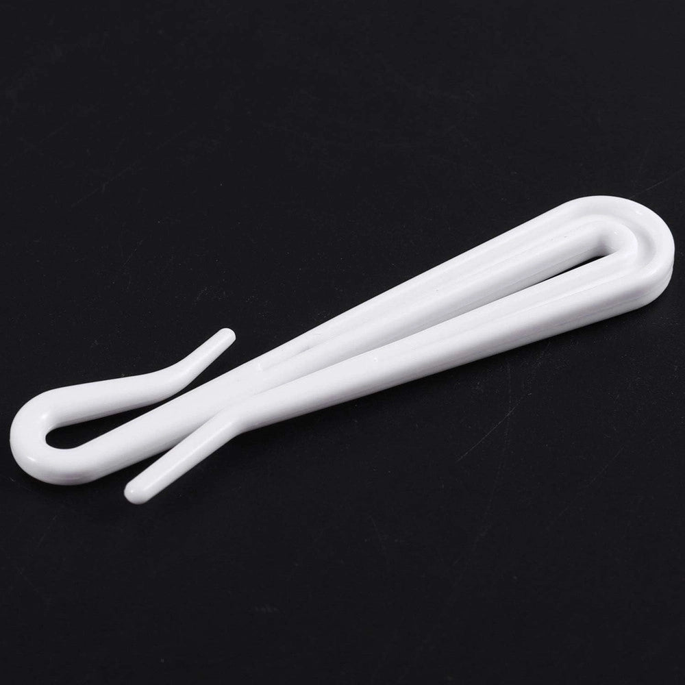 Trade Shop - Set Ganci Per Tende A Pieghe Regolabile In Plastica Bianche Lungo 75 Mm Casa Bagno 87354 -