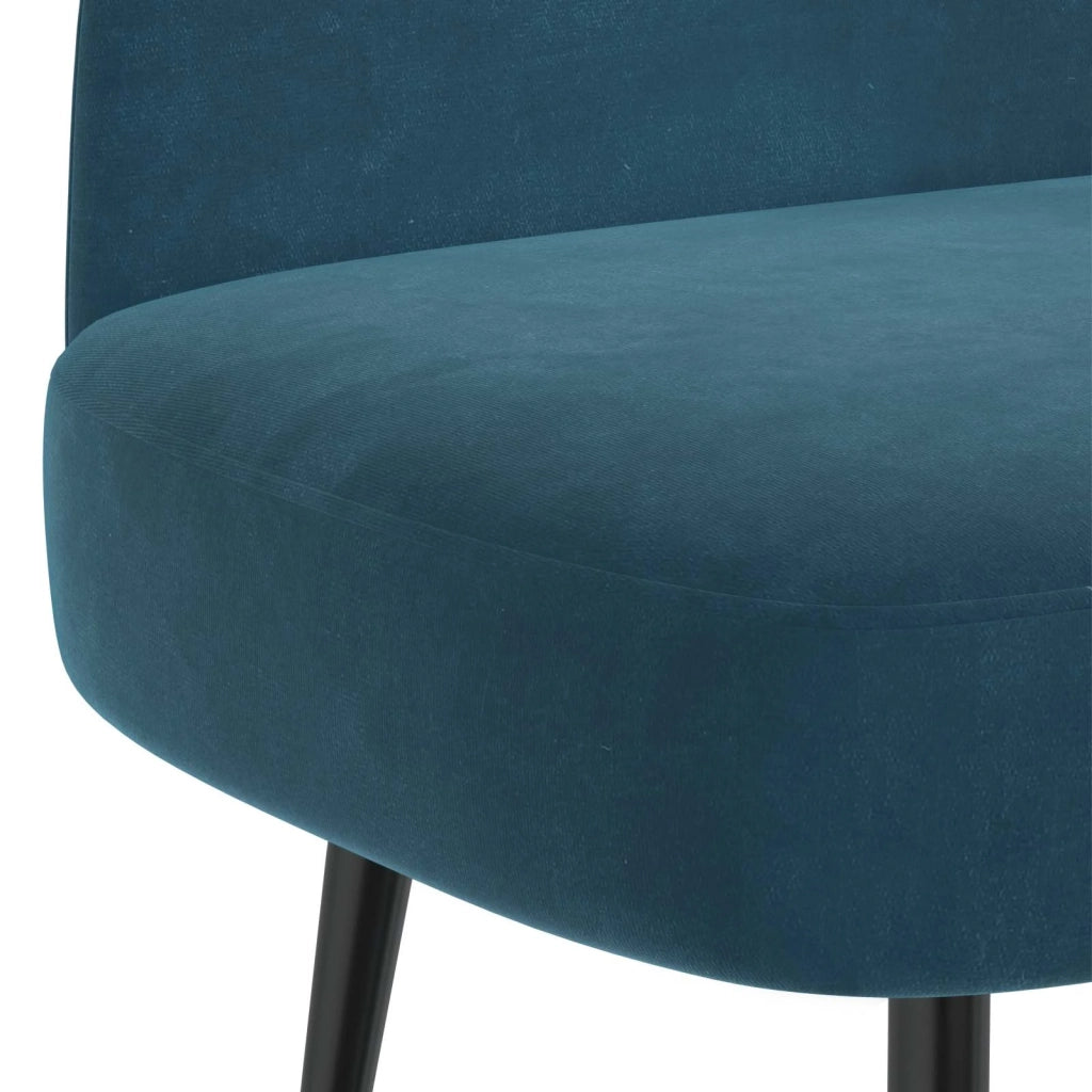 Panchina imbottita con schienale Blu 110 x 60 x 76 cm Velluto 42040794