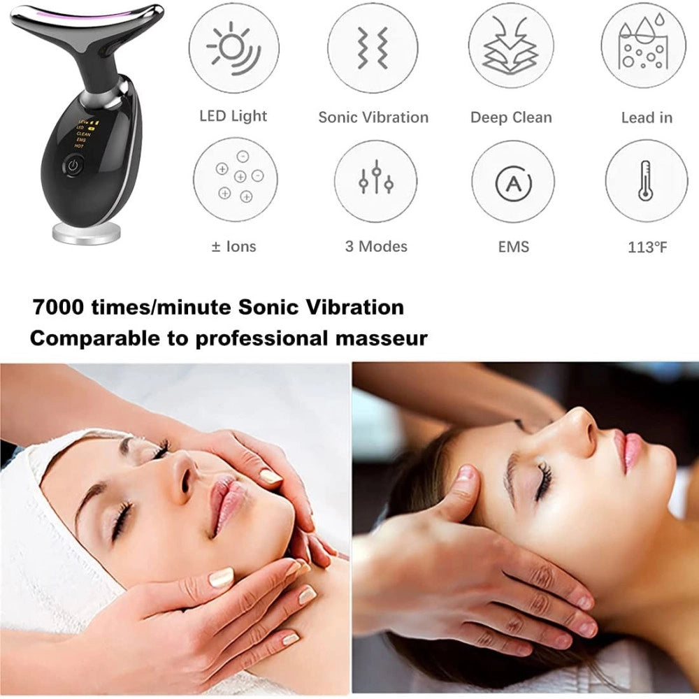 Trade Shop - Dispositivo Massaggiatore Di Bellezza Antietà Per Collo Viso Ricaricabile Q-mj10 -