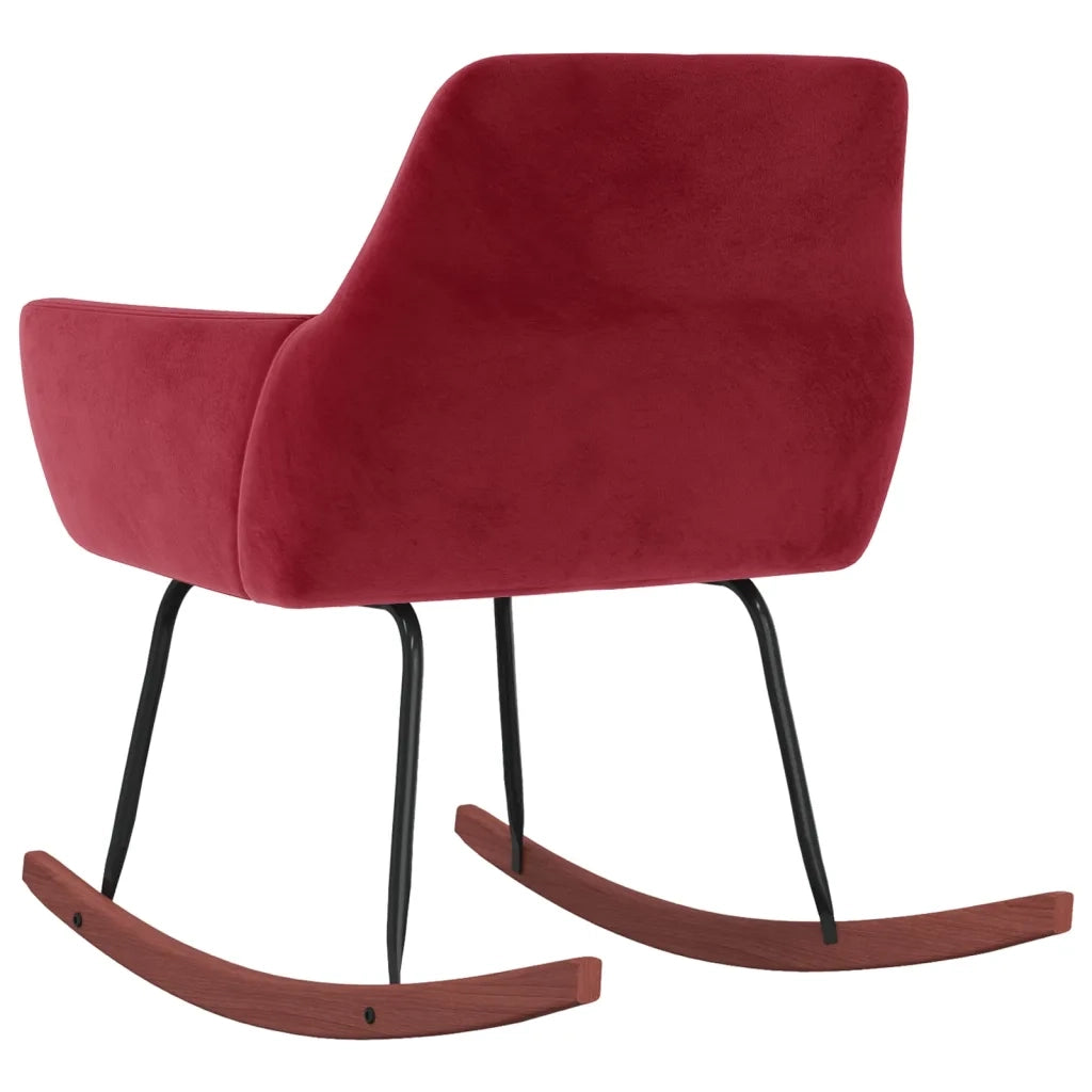 Sedia a Dondolo Rosso Vino in Velluto cod mxl 38694