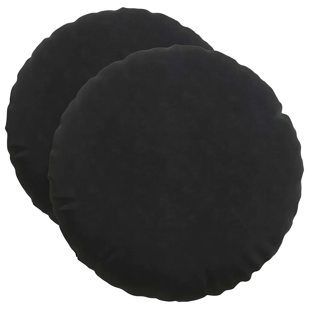 Cuscini per Seduta 2 pcs Nero Ø50 x 19 cm Velluto