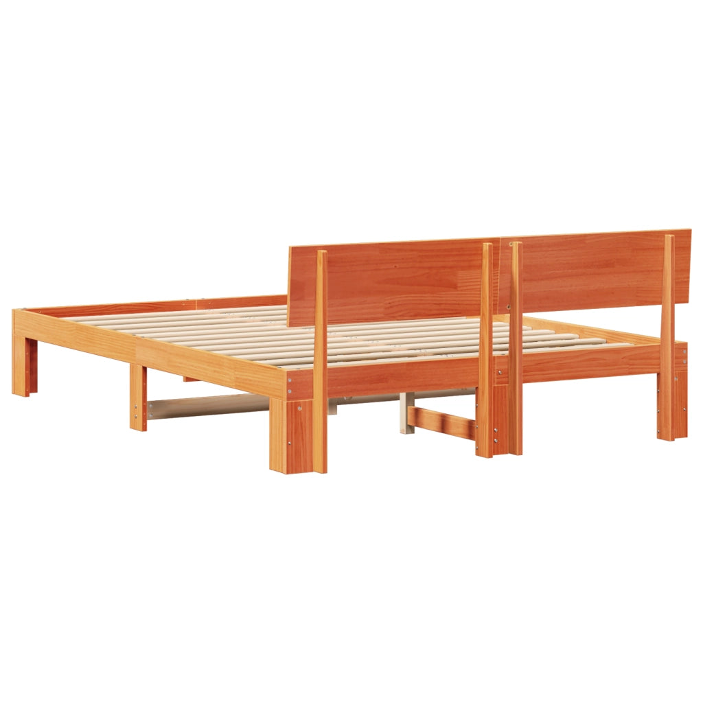 Struttura Letto con testiera Marrone Cerato 150x200 cm Legno di pino