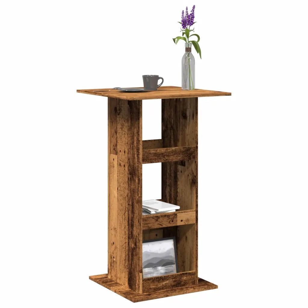 vidaXL Tavolo Bar Portaoggetti Legno Antico 60x60x102cm in Multistrato