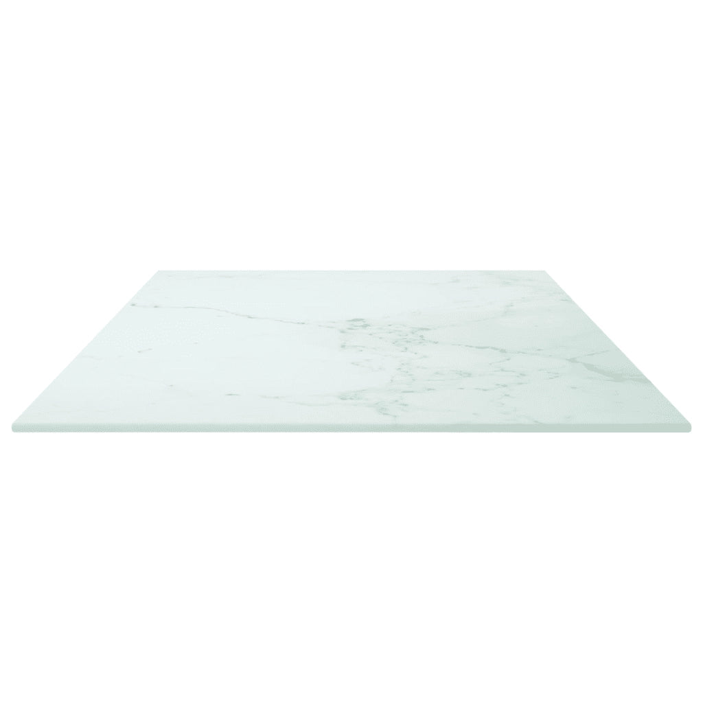Piano Tavolo Bianco 100x50 cm 6mm Vetro Temperato Design Marmo 322258